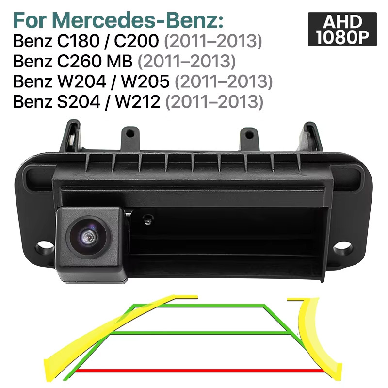 AHD 1080P Trajectory Vehicle Reverse Backup Trunk Handle Camera For Mercedes Benz C Class C180 C200 C260 MB W204 W205 S204 W212