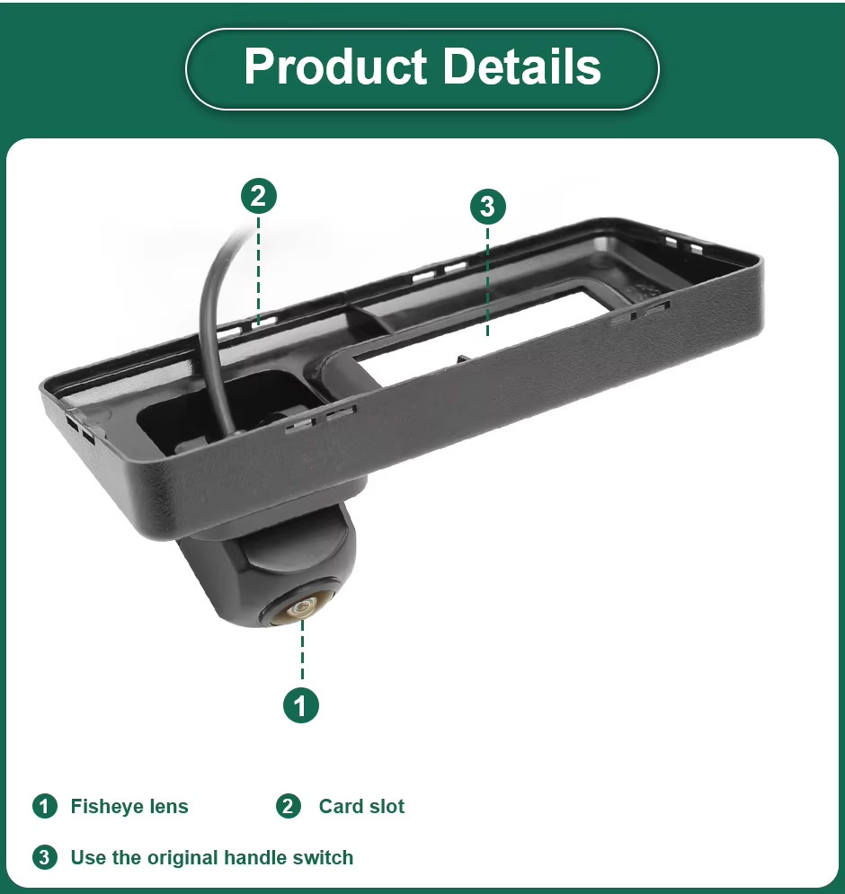 AHD 1080P Dynamic Trajectory Reverse Line Car Rear View Trunk Handle Camera For Renault Koleos Clio 2010-2015 monitor