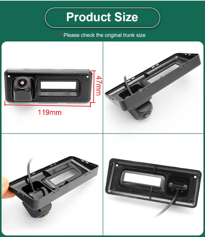 AHD 1080P Dynamic Trajectory Reverse Line Car Rear View Trunk Handle Camera For Renault Koleos Clio 2010-2015 monitor