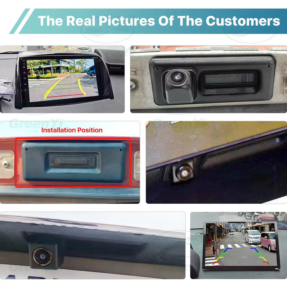 AHD 1080P Dynamic Trajectory Reverse Line Car Rear View Trunk Handle Camera For Renault Koleos Clio 2010-2015 monitor