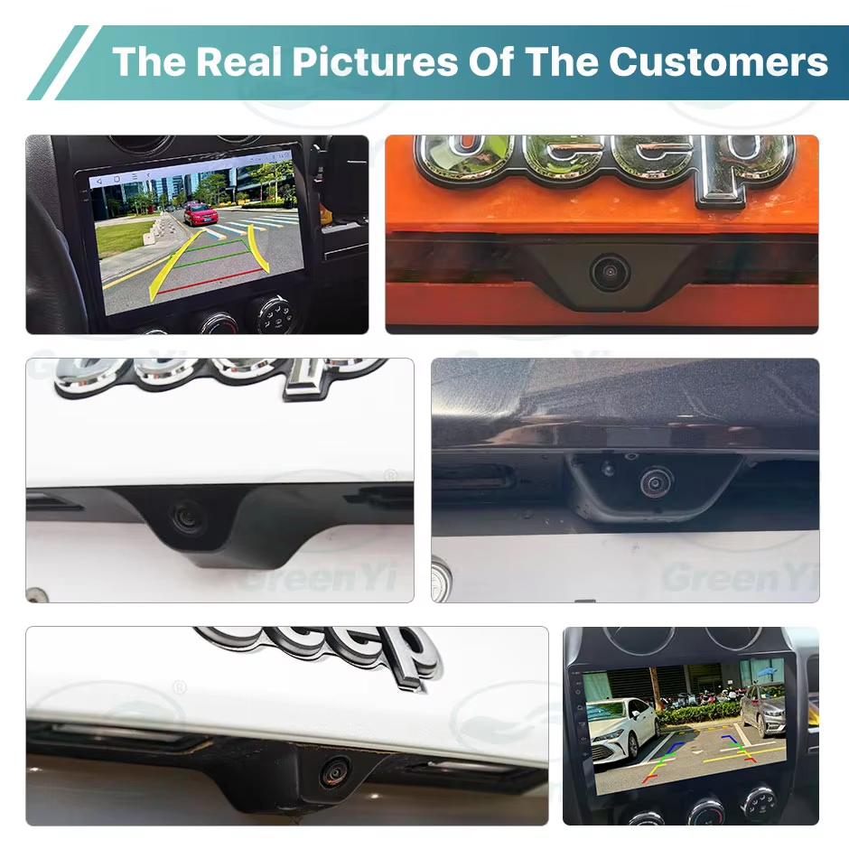1080P AHD 170 Degree Rear View Camera for Jeep Compass 2017-2019 with Dynamic Trajectory Trunk Handle Fit with Android Units