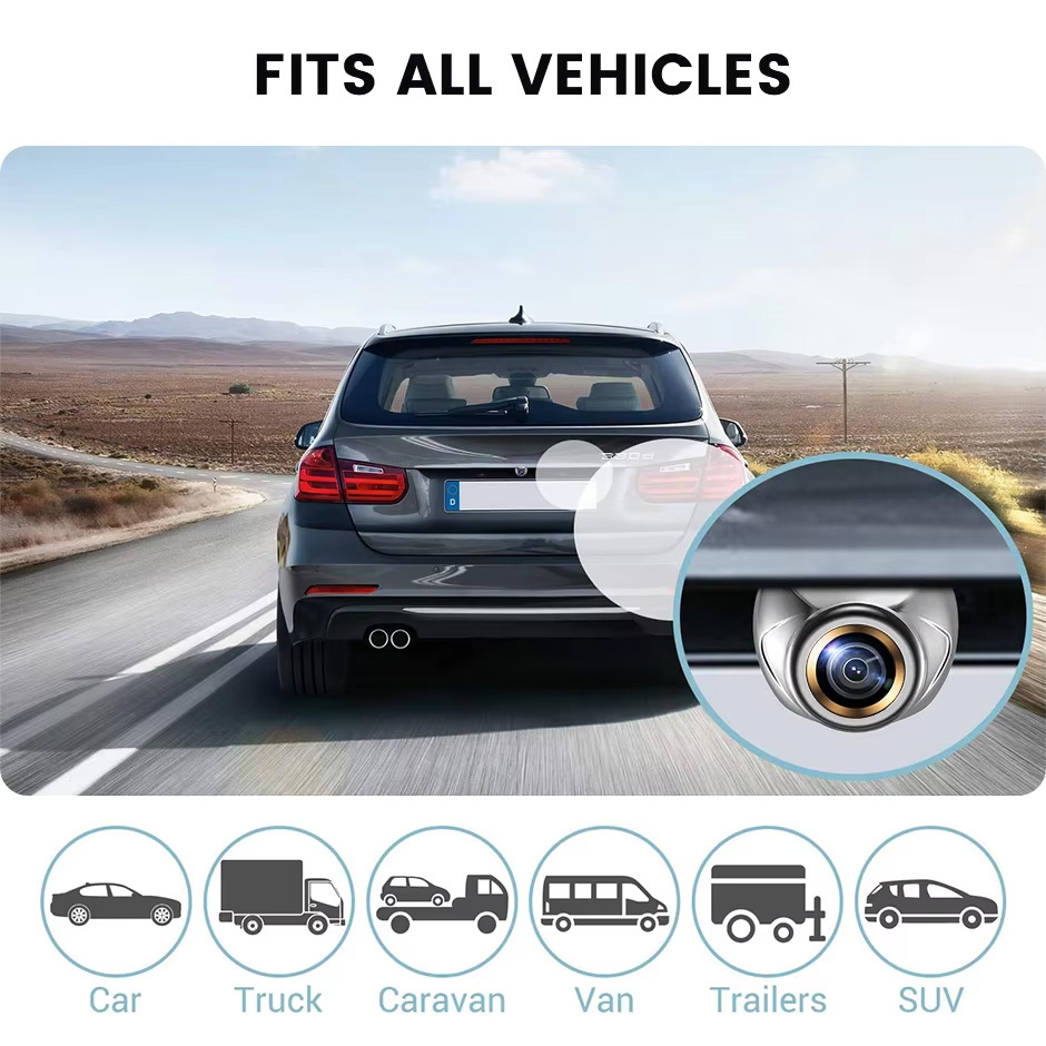 GreenYi 1080P Full HD 170° Golden Lens Car Rear View Camera Fisheye Night Vision Reverse AHD 4 Pin Vehicle Chrome Parking Camera