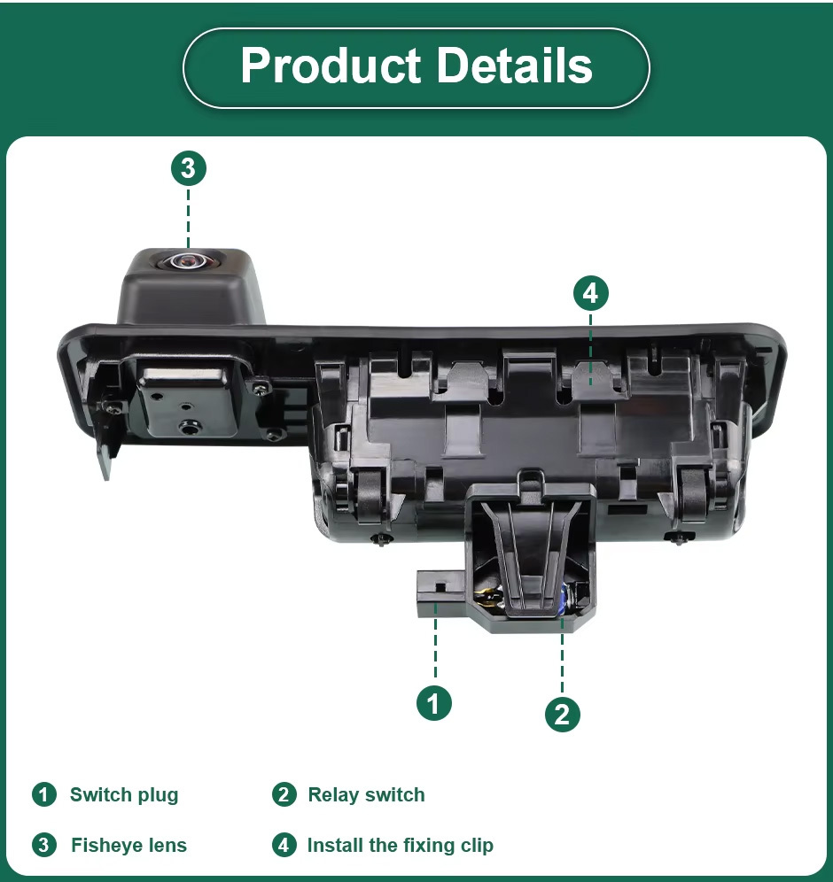 AHD 1080P Vehicle Trunk Handle Rear View Camera for BMW 5 Series F10 F11/ Bmw3 F30 F31 F32/X3 F25/X4 F26/X5 F15/X6 F16