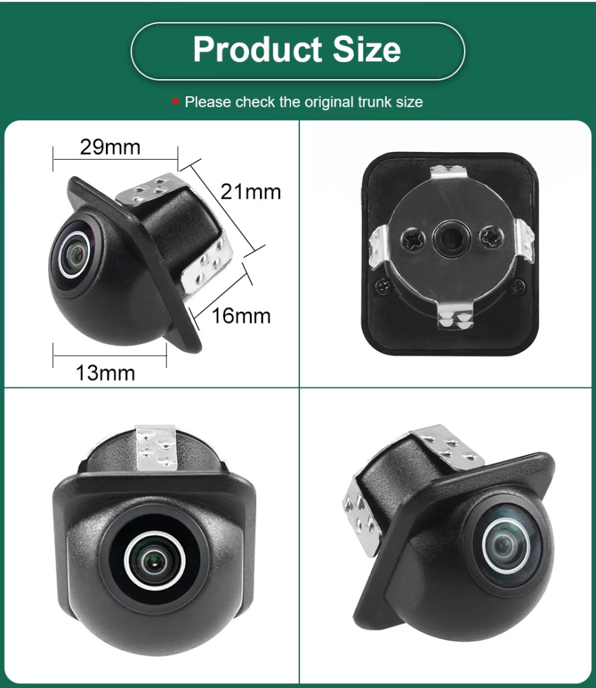GreenYi AHD Vehicle Car Rear Front Side View Camera 170° Fisheye HD Night Vision Waterproof Straw Hat Camera Drill Bit Included