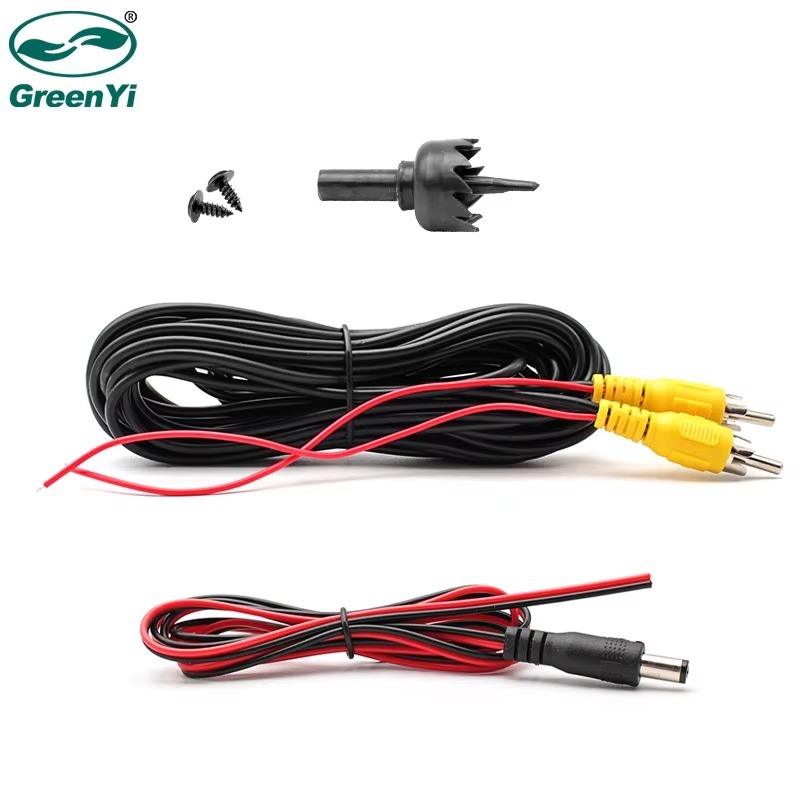 GreenYi AV RCA Cable 6M 19.7ft for Rear View Camera with Video Trigger Wire Connecting Car Parking Rearview Monitor
