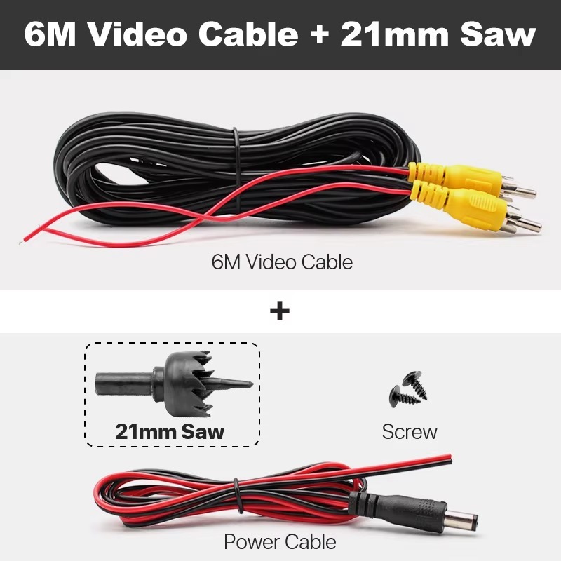 GreenYi AV RCA Cable 6M 19.7ft for Rear View Camera with Video Trigger Wire Connecting Car Parking Rearview Monitor
