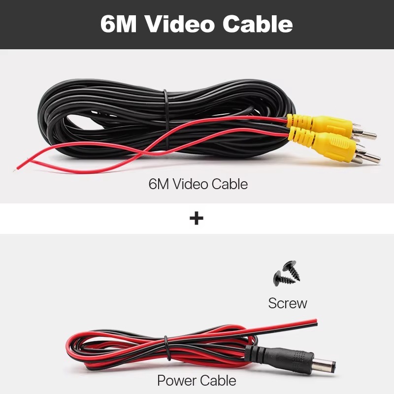 GreenYi AV RCA Cable 6M 19.7ft for Rear View Camera with Video Trigger Wire Connecting Car Parking Rearview Monitor