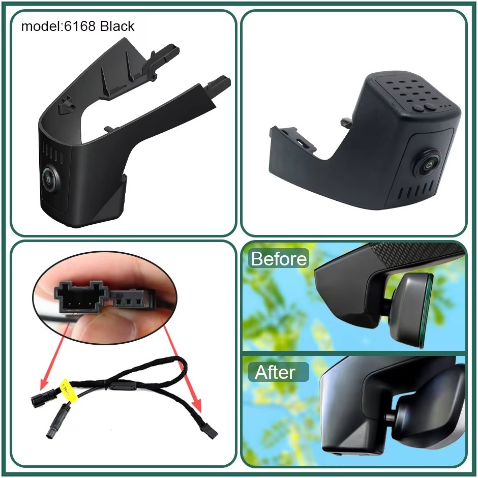 Plug and Play Hidden 4K WiFi Dash Cam Car DVR Front Rear Camera For Volkswagen VW Touareg 2019-2021