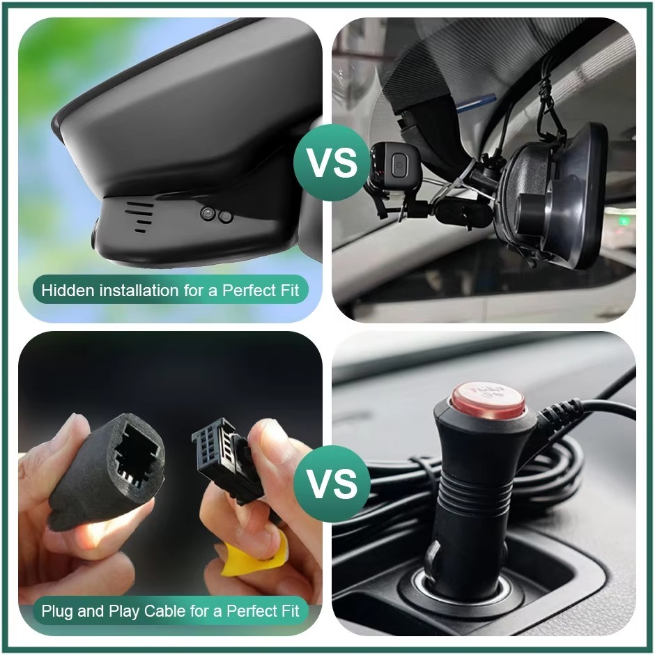 ﻿Plug and Play Hidden 4K WiFi Dash Cam Car DVR Front Rear Camera For Volvo XC60 Low-end 2014-2017 With a Protruding Front