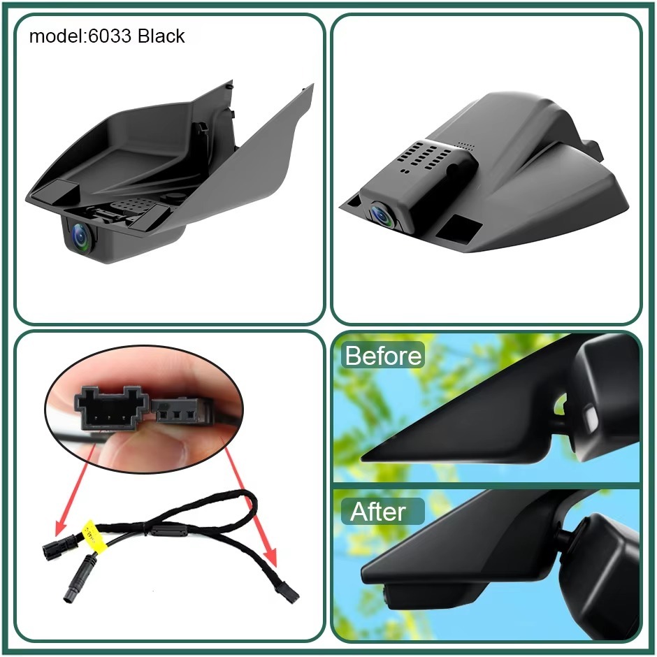 GreenYi Plug and Play Hidden 2K 4K WiFi Dash Cam for Ford Mondeo Low-end 2015-2020 Front Rear DVR Camera