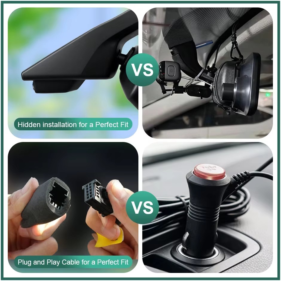 GreenYi Plug and Play Hidden 2K 4K WiFi Dash Cam for Ford Mondeo Low-end 2015-2020 Front Rear DVR Camera