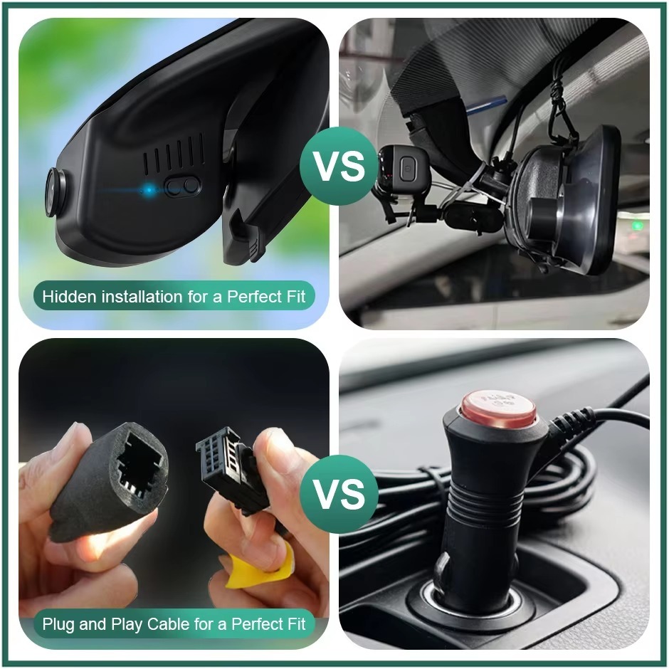 Plug and Play Hidden 4K WiFi Dash Cam Car DVR Front Rear Camera for Mazda CX-30 CX-50 CX-60 2023-2026