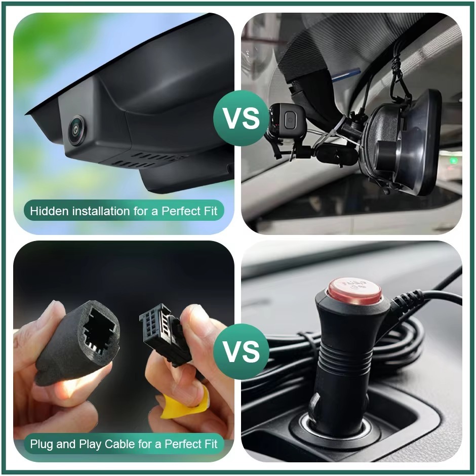 Plug and Play Hidden 4K WiFi APP Dash Cam Car DVR Front Rear Camera For Ford Mondeo High-end 2015-2020 Easy to Install