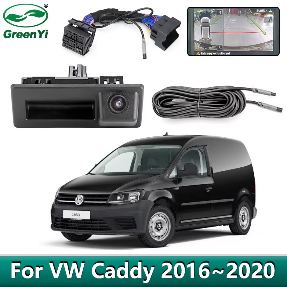 GreenYi Car Camera Original Data Dynamic Track For Vw Caddy 2K 2016~2020 MIB2 Unit Parking backup Camera No Decoding Plug&Play