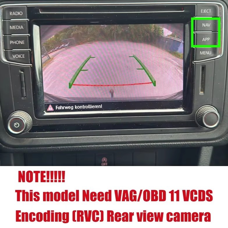 GreenYi Car Camera Original Data Dynamic Track For Vw Caddy 2K 2016~2020 MIB2 Unit Parking backup Camera No Decoding Plug&Play