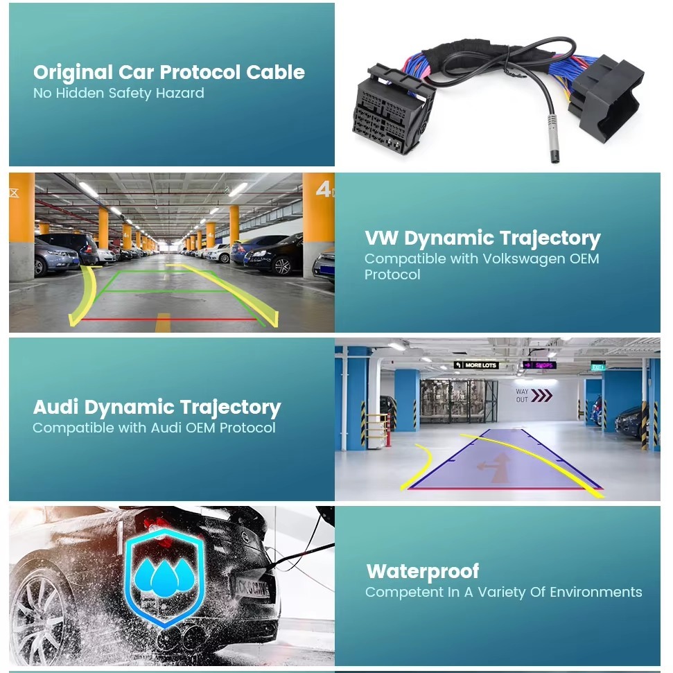 Canbus Dynamic Camera For VW Tiguan II 2016 to 2023 Car Rear View Camera Reversing CAM For MIB Unit HD Night Vision Plug & Play