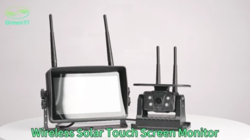 Solar Energy 7'' DVR Recording Monitor Wireless Touch Screen Reverse Backup Camera Dual Antenna For