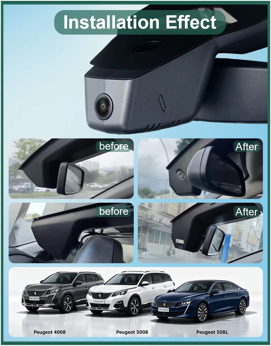 Peugeot 4008 5008 508L hidden dash cam detail 2