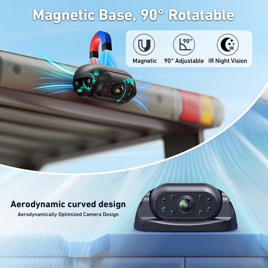 7 inch IPS HD AHD Mirror Monitor Car Magnetic Rear Camera 1080P Waterproof Adjust Angle Night Vision for Truck Vehicle