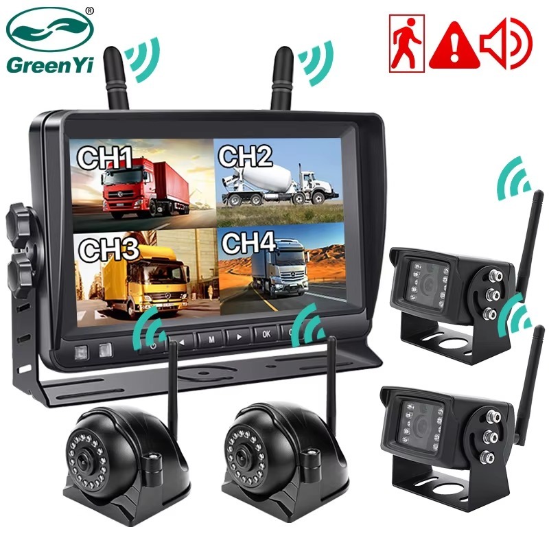 GreenYi Wireless AHD 7 inch DVR Monitor 1080P High Definition Night Vision Reverse Backup Recorder Wifi Camera For Bus Car Truck
