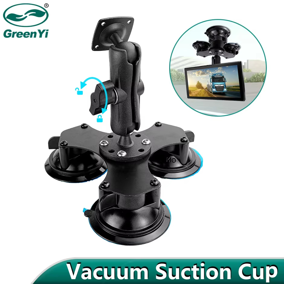 GreenYi New Super Heavy-Duty 3 Suction Cup Holder Car Adjustable Iron Bracket For Car/Desktop Monitor, Easy Install Up to 5kg