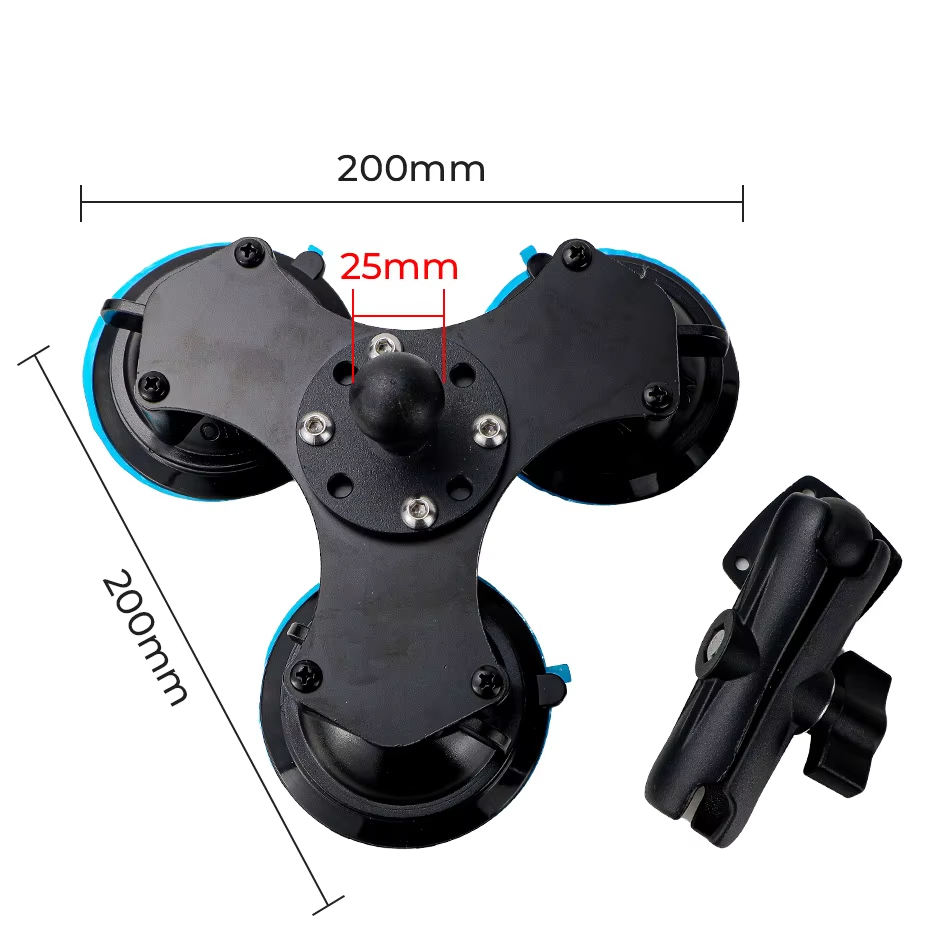 GreenYi New Super Heavy-Duty 3 Suction Cup Holder Car Adjustable Iron Bracket For Car/Desktop Monitor, Easy Install Up to 5kg