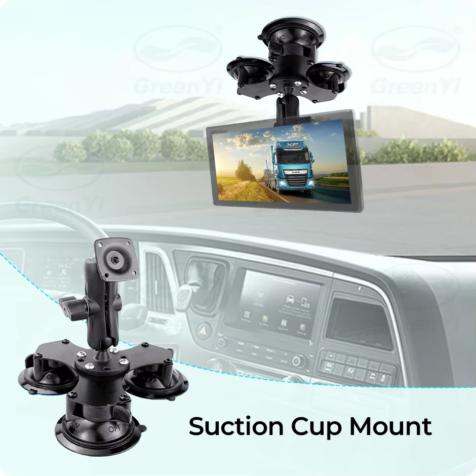 GreenYi New Super Heavy-Duty 3 Suction Cup Holder Car Adjustable Iron Bracket For Car/Desktop Monitor, Easy Install Up to 5kg