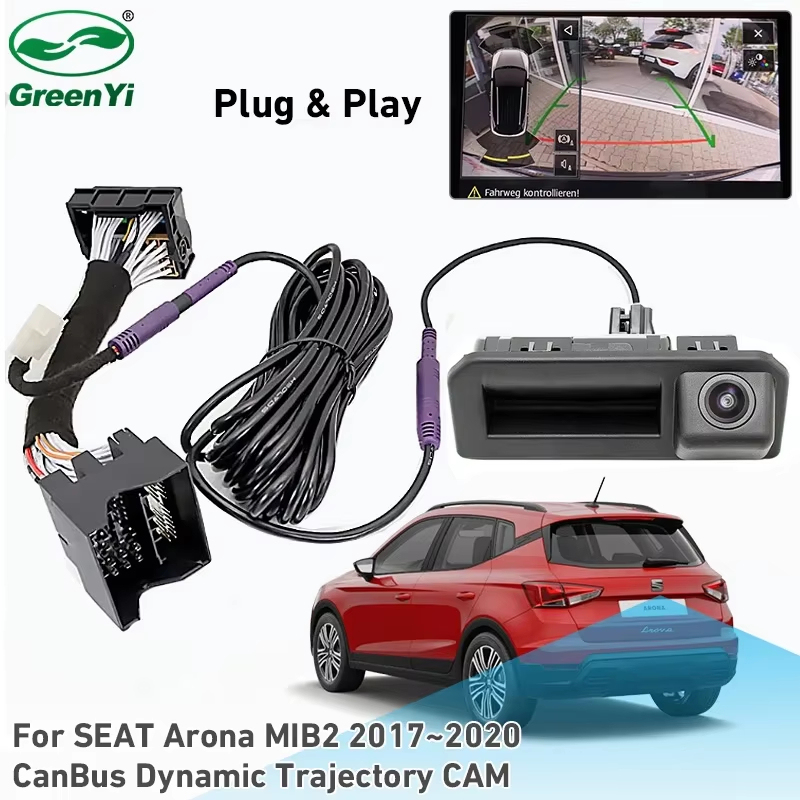 Canbus Data Dynamic Trajectory Car Reverse Backup Camera For Seat Arona 2017~2020 MIB Stereo, No Coding/ Plug and Play