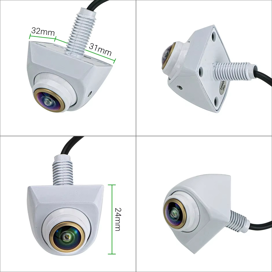 GreenYi Dynamic Trajectory AHD 1080P Adjust Angle White Car Reverse Backup Camera Waterproof for Android DVD Video Monitor