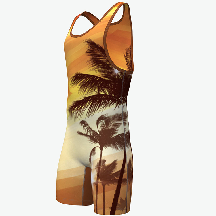 100% polyester OEM Custom Logo Wrestling Singlet
