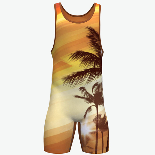 100% polyester OEM Custom Logo Wrestling Singlet