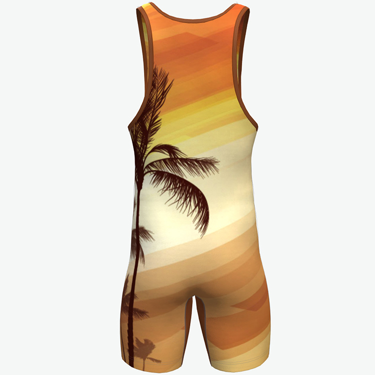 100% polyester OEM Custom Logo Wrestling Singlet