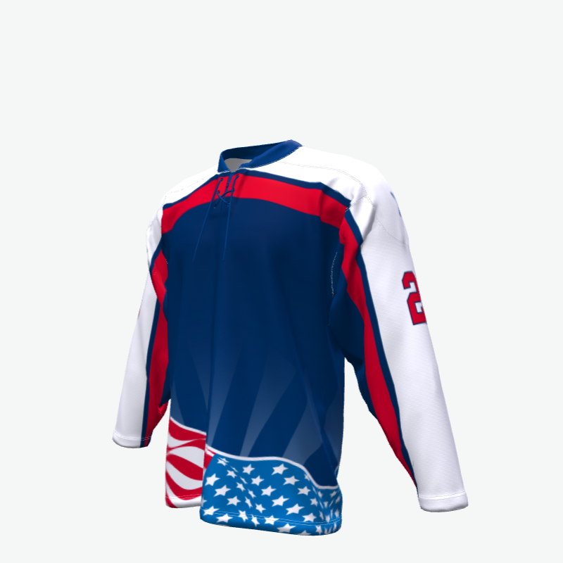 goalie cut ice hockey jersey with lace