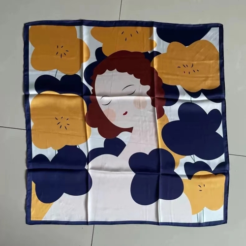 Custom Digital Printing Scarf Polyester Silk silk-like Satin Scarf for Women OEM ODM