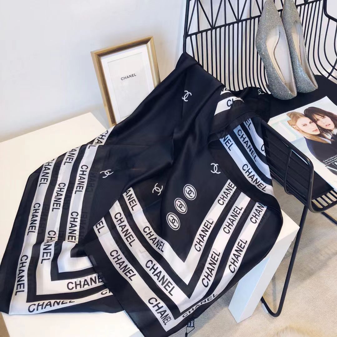 CHANELバイシーライン シースルーショール ストール大判スカーフ CHANELバイシーライン シースルーショール ストール大判スカーフ