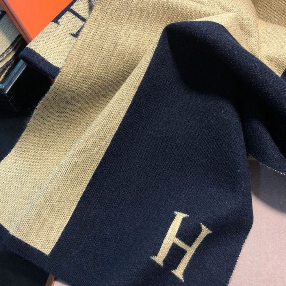 J2201エルメス ハイブランド ストール 大判 マフラー レディース Hermes おしゃれ ファッション ショール カシミア 秋冬 muffler  厚手 無地 暖かい プレゼント 人気 女性 学生