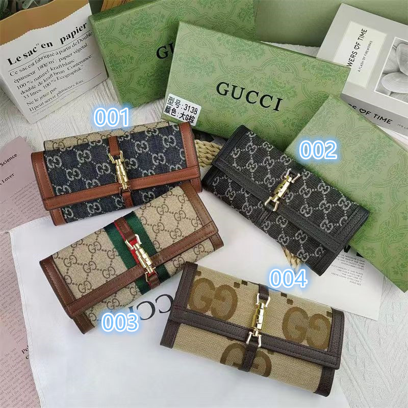 Gucci ハイブランド 長財布二つ折り財布グッチ手持ちバック 定番モノグラムGG カード収納可財布パーティー人気 手持ちやすい サイフ女性ファション  シンプル 人気