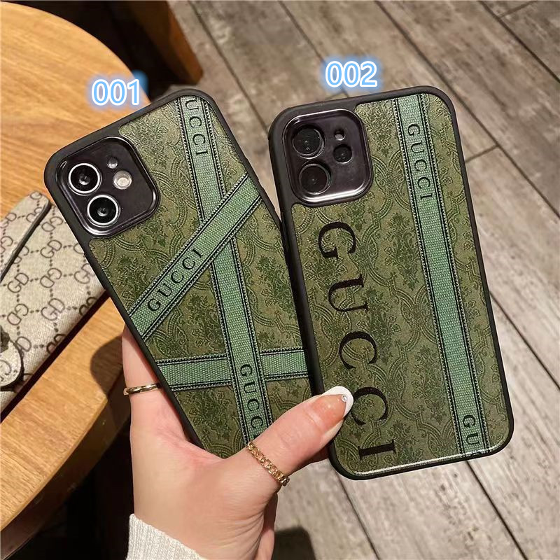 gucci グッチ iphone 14/13 pro/13 pro max/12 スマホカバー おしゃれ 緑 アイフォン12/11 pro/11  pro maxケース上質 GUCCI定番 iphone xr/xs/x/xs maxケース かわいい 韓国スタイル シンプル高級 レディース  ファッション 