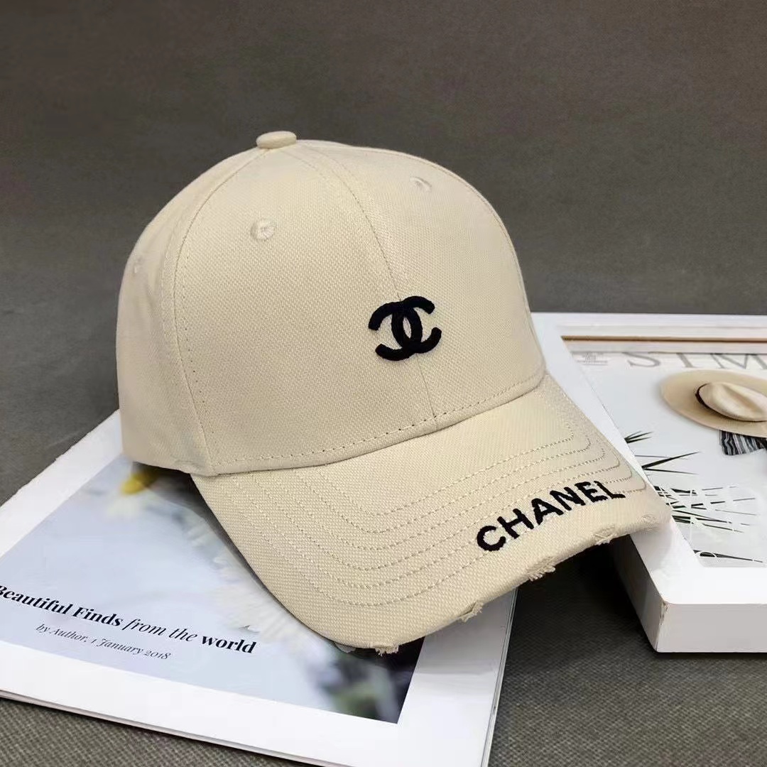 CHANEL ロゴ 帽子 キャップ ツイード ホワイト 白 - 帽子