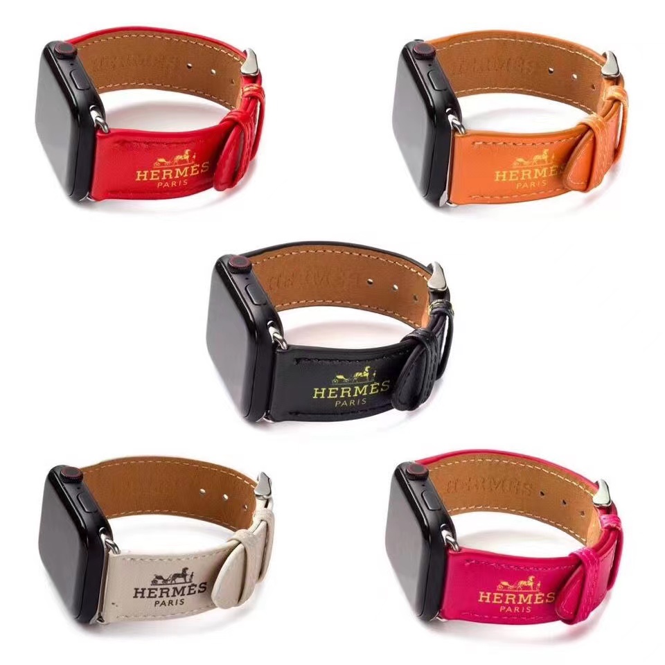 0211-5】HERMES／AppleWatch レザーベルト【ゴールド】 （Apple Watch  