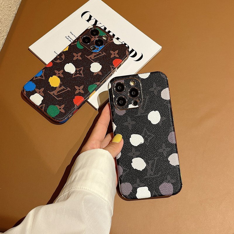 ルイヴィトン iPhone14pro maxカバー おしゃれ 水玉 くさまやよい LV 