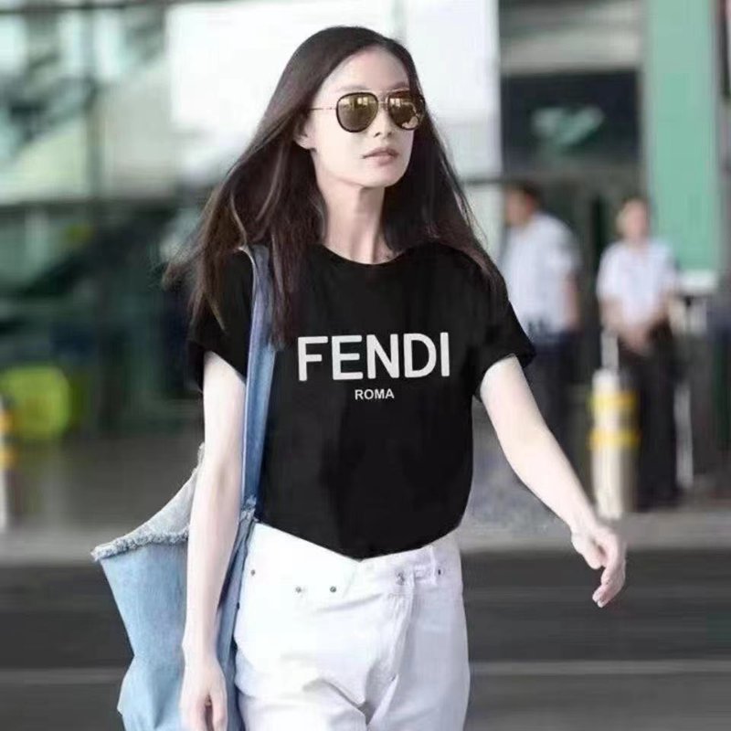 7,839円フェンディFENDI jeans/クリーム色のロゴカットワーク刺繍半袖Tシャツ