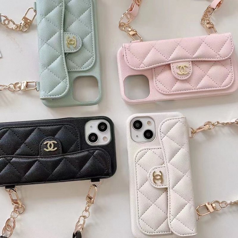 Chanel/シャネルIPhone1514promaxスマホケース 高級キャビアスキン ブランド アイフォン14plus/14pro/14カバーケース  華やかデザイン IPhone 13 Pro Max 12 11ケース 持ち運び安い かわいい カード入り 多機能性ケース