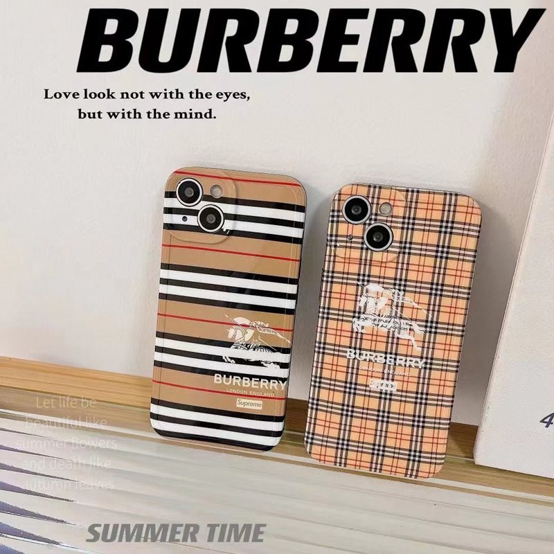 ブランド Burberry アイフォン15/14+/14proケース ソフト 落下保護 