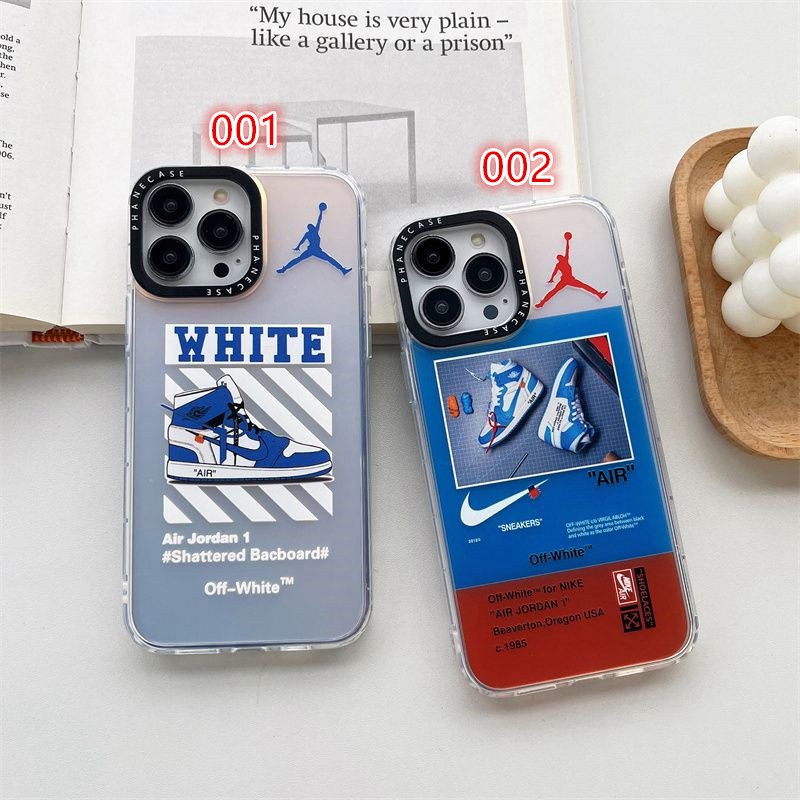 オフホワイトNIKEブランド IPhone 14plus/15/13 Pro Maxケースoff white半透明カバーケース ブランド  ナイキ/ジョーダンブランドアイフォン14 Pro Max/13pro/12スマホケースJordan. Nike IPhone 14 12  Proケース革製 耐衝撃 