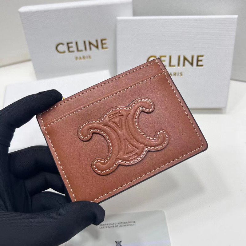 セリーヌブランドカードケース定番シンプル無地革製カバーCeline携帯