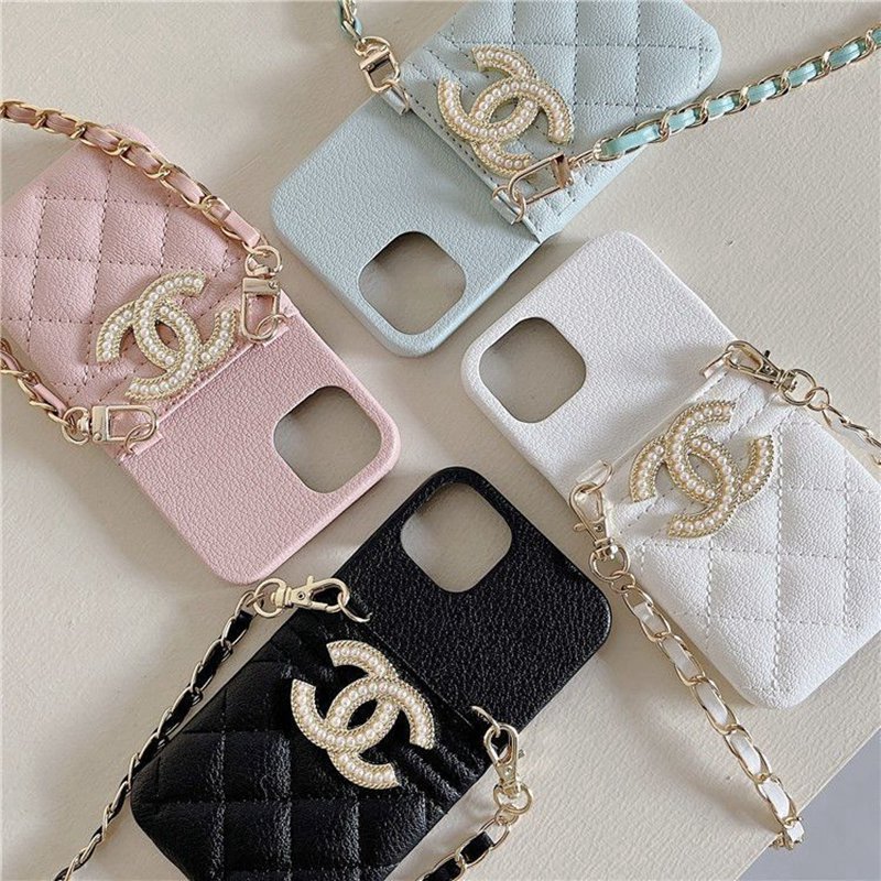 シャネルchanelブランドアイフォン15ultra/14promaxケースストラップ付  