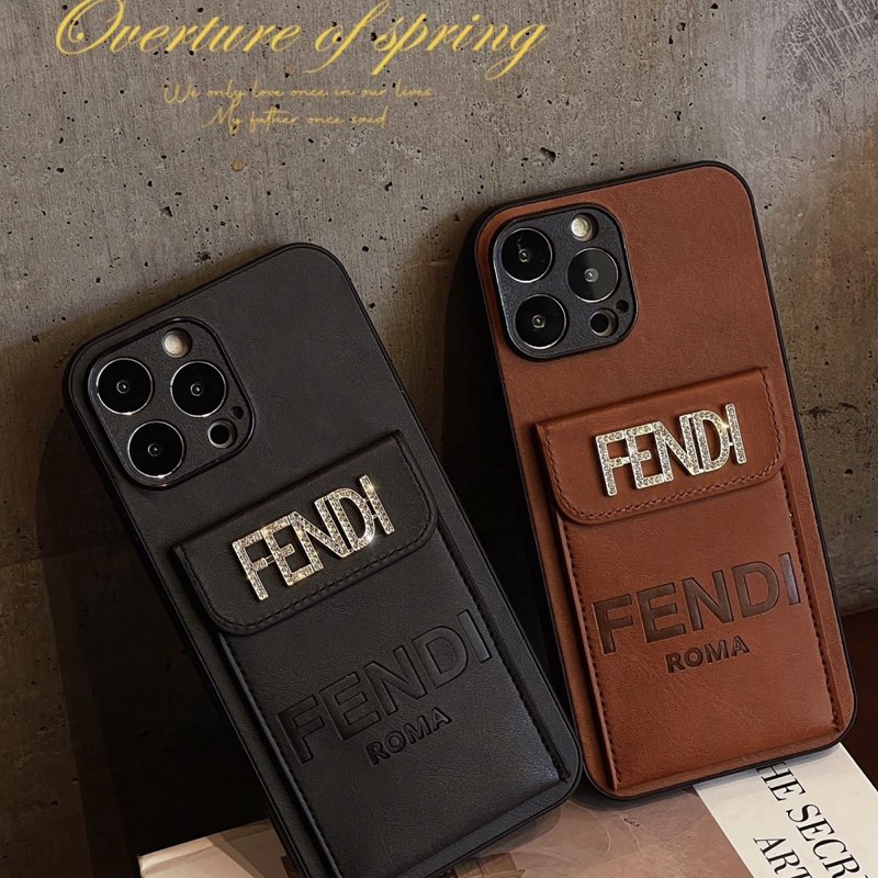 フェンディFENDIブランドアイフォン15/14pro/13promaxケースカード収納可カバーiphone14/14promaxカバーFFハイブランド金具iPhone13/12promaxケース韓国風アイフォン13/12pro/11カバー革製ケース定番スマホケースおまけつき全国送料無料