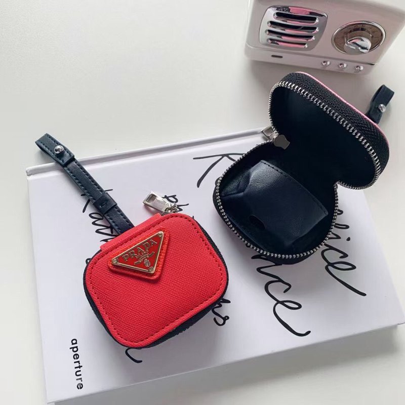 プラダPradaブランド airpods pro2ケースブランド ピンク レッド 