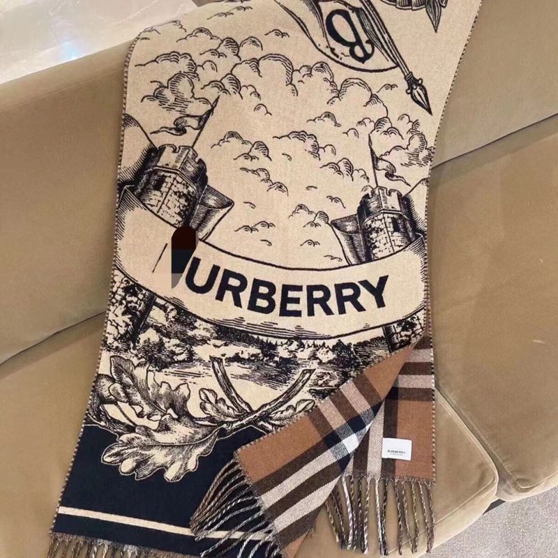 バーバリーburberry ブランド厚手 大判ルーシーストール レディース